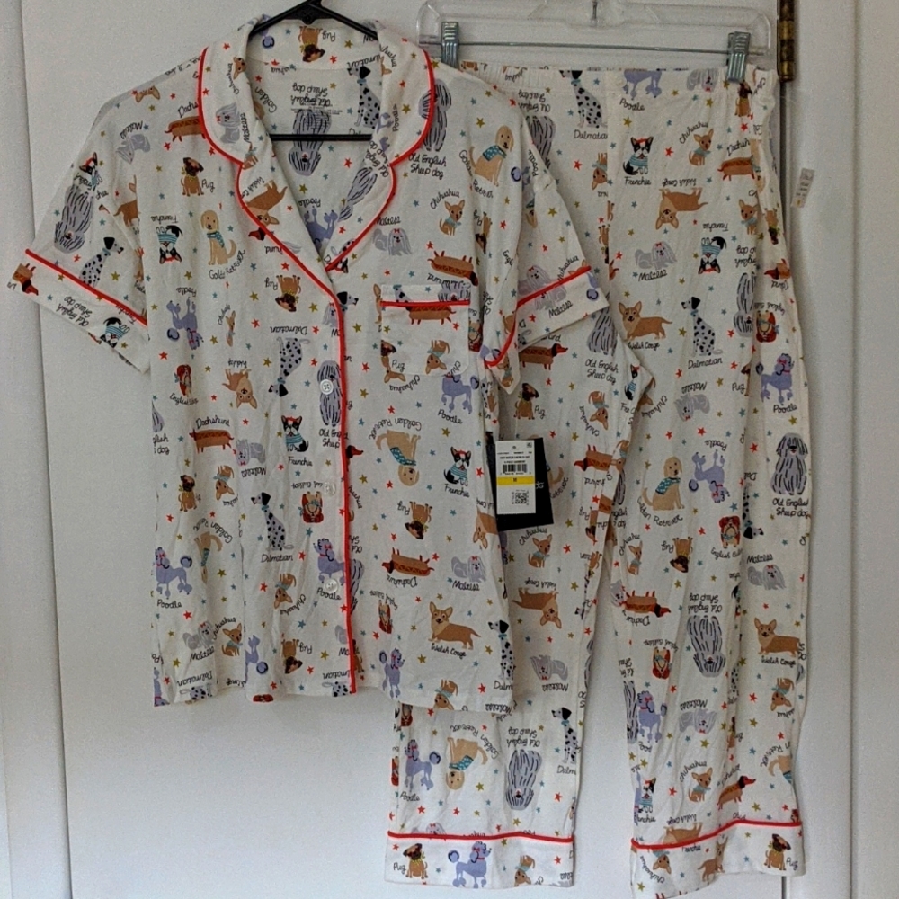 Dog print pajama set